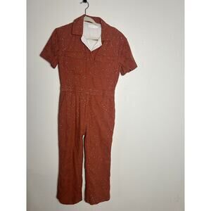 Jonathan Simkhai Burnt Orange Eyelet Boho Fall Lined Jumpsuit Size 4